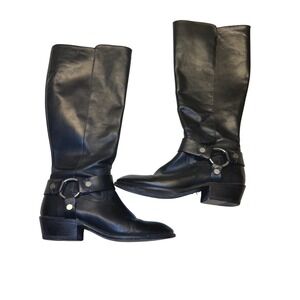 Frye Black Leather Combat & Moto Boots